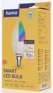 [RESIGILAT] Bec inteligent Hama E14, RGB + alb reglabil, 4.9W, WLAN, compatibil Matter, control vocal