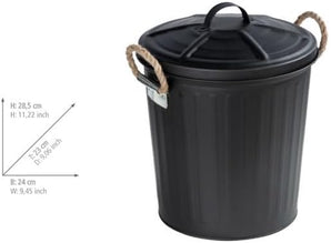 [RESIGILAT] Cos cosmetice WENKO 6 litri negru mat 24 x 28,5 x 23 cm