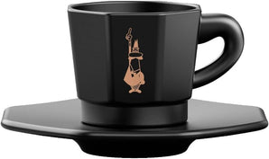 [RESIGILAT] Pahare Bialetti Ottagonali, portelan, negru si aur roz