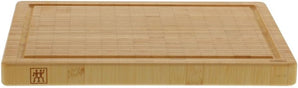 Placă de tăiat ZWILLING, cu șanț pentru suc, din lemn de bambus, utilizabilă pe ambele părți, 35 x 25,5 x 3 cm