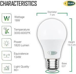 [RESIGILAT] CLAR - Bec LED E27 Extra Bright 18W pachet 4 bucati