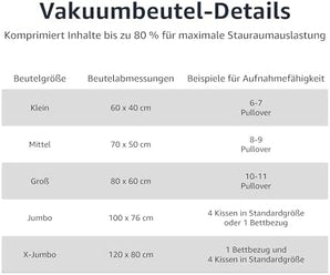 [RESIGILAT] Pungi Amazon Basics pentru haine Jumbo, 6 bucati, transparente