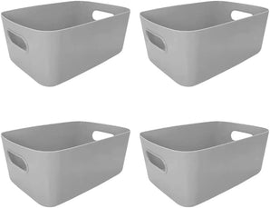[RESIGILAT] 4 Cutii Depozitare Gri 25x17x10cm Multifunctionale
