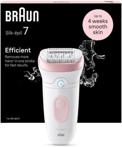 [RESIGILAT] Epilator electric Braun Silk-epil 7 Alb/Roz pentru femei