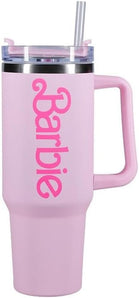 [RESIGILAT] Sticla Barbie Paladone H2O cu capac si pai roz