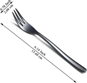 [RESIGILAT] Furculite negre 12 bucati, 14cm, din otel inoxidabil