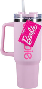 [RESIGILAT] Sticla Barbie Paladone H2O cu capac si pai roz