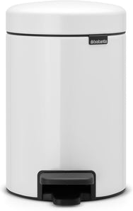 [RESIGILAT] Cos cu pedala Brabantia, plastic, otel, alb, 3 litri