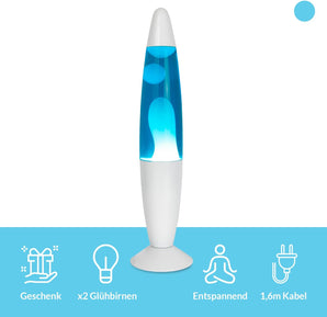 [RESIGILAT] Lampa de lava albastra 34 x 8,5 cm cadou adolescenti