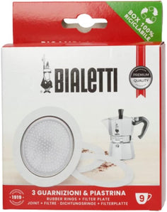 [RESIGILAT] Bialetti Ricambi, 3 garnituri si 1 placa, pentru Moka 9 cani