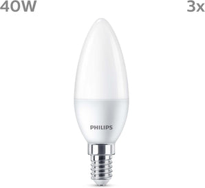 [RESIGILAT] Lampa Philips LED E14 40W mata alb cald 3 bucati