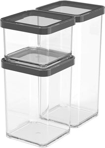 [RESIGILAT] Set 3 borcane Rotho Loft transparente din plastic PP