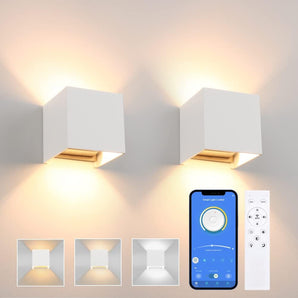 [RESIGILAT] K-Bright Aplice LED, 14W, telecomanda, IP65, alb, pachet de 2