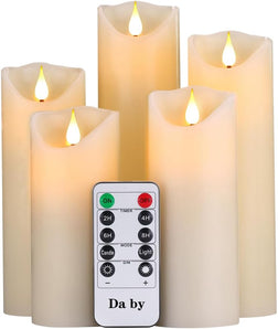 [RESIGILAT] Lumanari LED decorative set 5 buc flacara reala, ceara bej