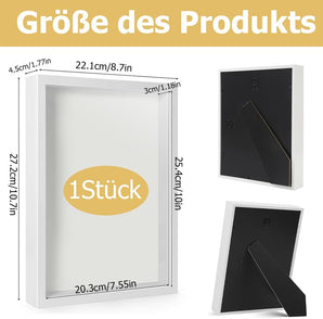 [RESIGILAT] Cadru 3D adanc pentru obiecte 20,3 x 25,4 cm alb