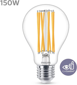 Philips LED Classic E27 Filament Lampe (150 W), LED Lampe mit warmweißem Licht, energiesparende LED Beleuchtung mit langer Nutzlebensdauer, Klar