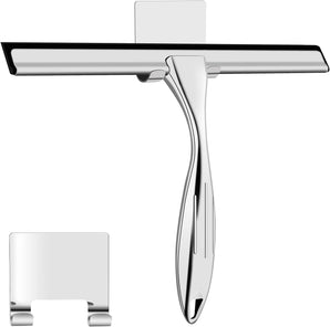 [RESIGILAT] Racleta dus argintie, lama 25 cm, maner 18 cm, otel inoxidabil