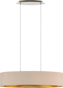 [RESIGILAT] EGLO Maserlo, lampa suspendata textila, metal argintiu, E27, 100 cm