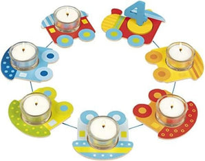 [RESIGILAT] Trenulet aniversar goki 60727, 72 cm, lemn, cu lumanari si cifre 1–10