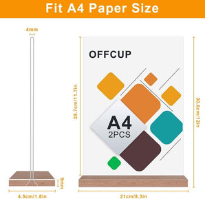 [RESIGILAT] Suport acrilic A4, 2 buc, meniu poster, baza lemn