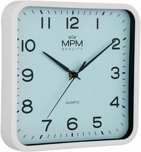 [RESIGILAT] Ceas perete, sticla plastic, albastru deschis, 220 x 220 x 40 mm