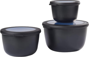 [RESIGILAT] Set Mepal Cirqula 3 boluri Nordic Negru pentru microunde