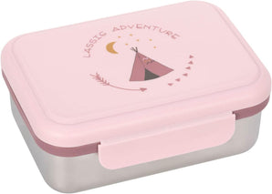 [RESIGILAT] LÄSSIG Cutie de prânz din inox pentru copii – model Adventure Tipi, cu separator detașabil, durabilă și sigură