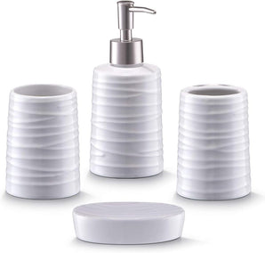 [RESIGILAT] Set baie Zeller 18266, 4 piese, ceramica alba