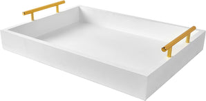 [RESIGILAT] Tavi de servire cu manere 40,6 x 30,5 cm alb