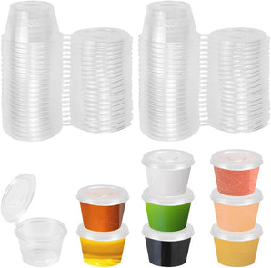 [RESIGILAT] 100 recipiente depozitare 28g, etanse, pentru sosuri, plastic