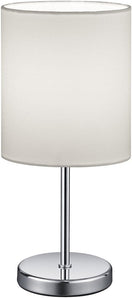 [RESIGILAT] Lampa de masa Jerry metal cromat abajur alb E14