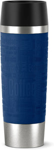 Emsa Travel Mug 500 ml Classic Grande, Thermobecher, Isolierbecher hält 6h heiß, 12h kalt, 100% dicht, auslaufsicher, Easy Quick-Press-Verschluss, 360°-Trinköffnung, blau, 515618