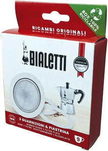 [RESIGILAT] Bialetti Ricambi, 3 garnituri si 1 placa, pentru Moka 9 cani