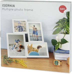 [RESIGILAT] Ramă foto Isernia albă, 4 fotografii, 30x30 cm