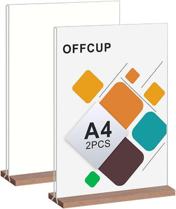 [RESIGILAT] Suport acrilic A4, 2 buc, meniu poster, baza lemn