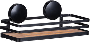 [RESIGILAT] Wenko Static-Loc Plus, Raft baie otel vopsit si bambus, Negru