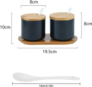 [RESIGILAT] Borcan ceramic cu capac si lingura atasata