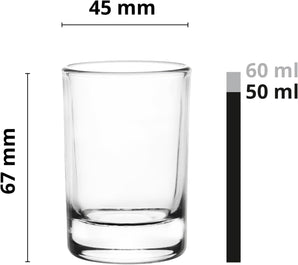 [RESIGILAT] Pahare shot, set 12, 60 ml, transparente, rezistente