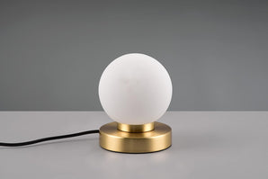 [RESIGILAT] Lampa de masa Prinz II, metal alama, sticla alba