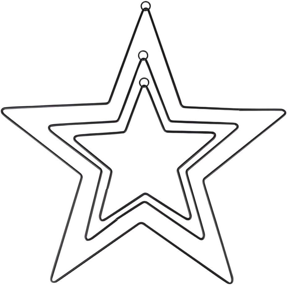 [RESIGILAT] Inele metalice stea, 3mm, 3 buc, 20cm, negru, decoratiuni