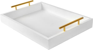 [RESIGILAT] Tavi de servire cu manere 40,6 x 30,5 cm alb