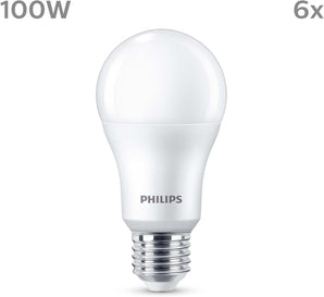 [RESIGILAT] Philips E27 LED Bulbs, 100W, alb rece, pachet de 6