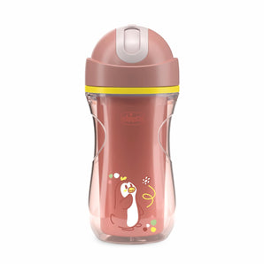 [RESIGILAT] Pahar Chicco Sport Cup 266 ml, cu pai din silicon, roz, 14+ luni
