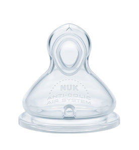 [RESIGILAT] Set 2 tetine NUK First Choice+, 6–18 luni, Control Flux, silicon, sistem anti-colici