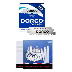 [RESIGILAT] Lame de ras Dorco inox cu o margine, 100 bucati + 20 betisoare