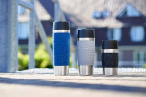 Emsa Travel Mug 500 ml Classic Grande, Thermobecher, Isolierbecher hält 6h heiß, 12h kalt, 100% dicht, auslaufsicher, Easy Quick-Press-Verschluss, 360°-Trinköffnung, blau, 515618