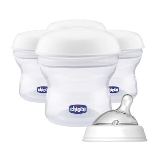 [RESIGILAT] Chicco Set recipiente lapte Step Up New cu tetină din silicon – 4 recipiente + 4 capace, compatibil cu pompa de sân