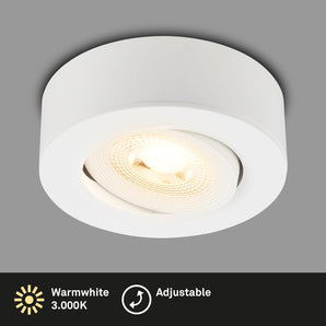 [RESIGILAT] Spot LED 2 în 1 alb pivotant 5W, 230V, pentru găuri de 68mm