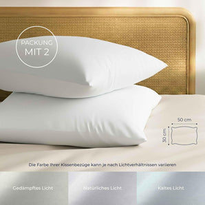 [RESIGILAT] Dreamzie Perna 30x50 cm, Bumbac Percale, Alb, Set de 2