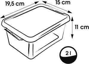 [RESIGILAT] cutie depozitare keeeper lara 2l 19.5x15x11 transparenta
